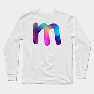 Letter m Lower Case Alphabet m Colorful Art Gift Long Sleeve T-Shirt